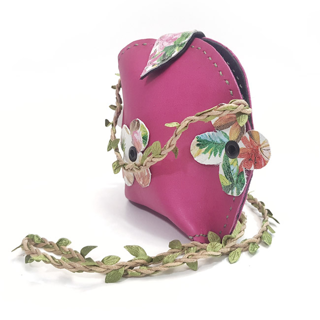 Poseta BrosNor, rotunda, lucrata manual, din piele naturala, Mov, 20 x 16 cm 3.jpg